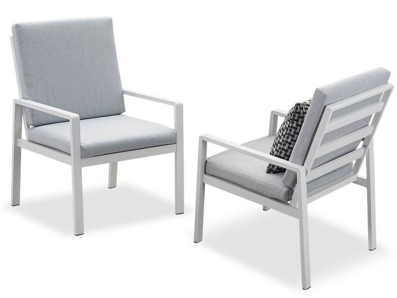 MeXo Gartenlounge-Set Lounge Gartenmöbelset Aluminium, (2-tlg., 2 x Sessel, 4 x Kissen), wetterfest Sitzgruppe für 2 Personen von MeXo