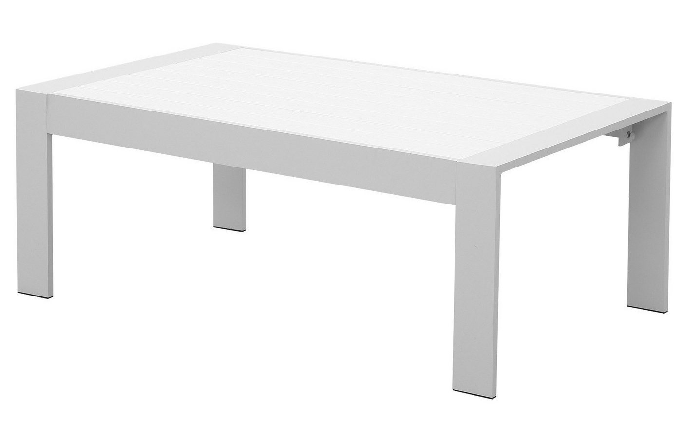 MeXo Gartenlounge-Set Aluminium Gartenmöbel Set Outdoor, (weiß, harmonieren mit Licht bei Nacht, 1-tlg., Passt zum skandinavischen, mediterranen oder minimalistischen Stil), wetterfest Gartentisch Balkontisch Loungetisch Kaffeetisch von MeXo