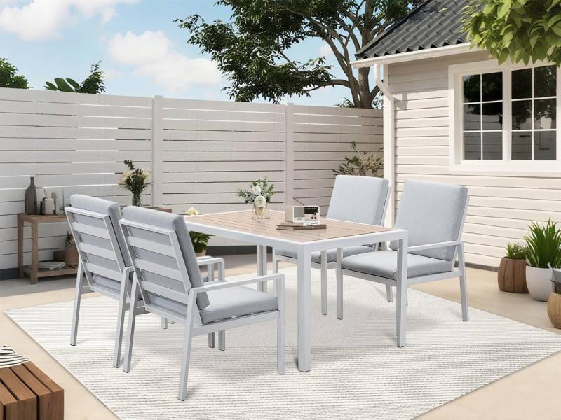 MeXo Gartenlounge-Set Gartenmöbel Set aus Aluminium, (5-tlg), wetterfest für Terrasse & Outdoor von MeXo