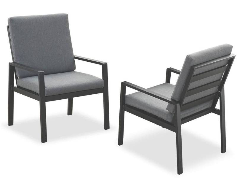 MeXo Gartenlounge-Set Lounge Gartenmöbelset Aluminium Wetterfest, (Gartensessel Outdoor, 2-tlg., 2 x Sessel, 4 x Kissen), wetterfest Sitzgruppe Balkonstuhl für 1-2 Personen von MeXo