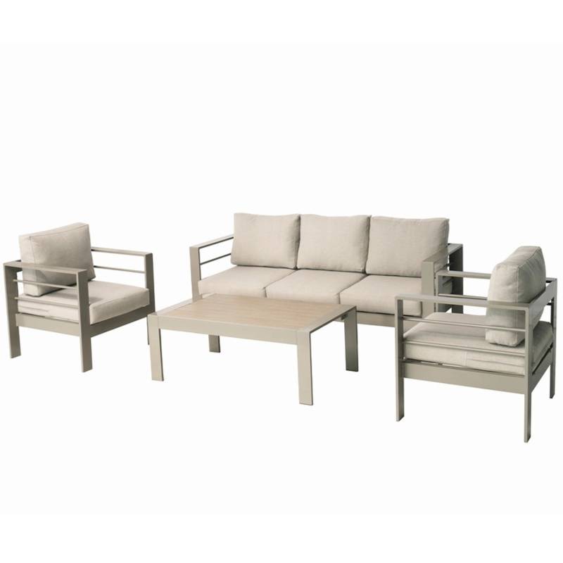 MeXo Gartenmöbel Set aus Aluminium Loungeset für 5 Personen Beige von MeXo