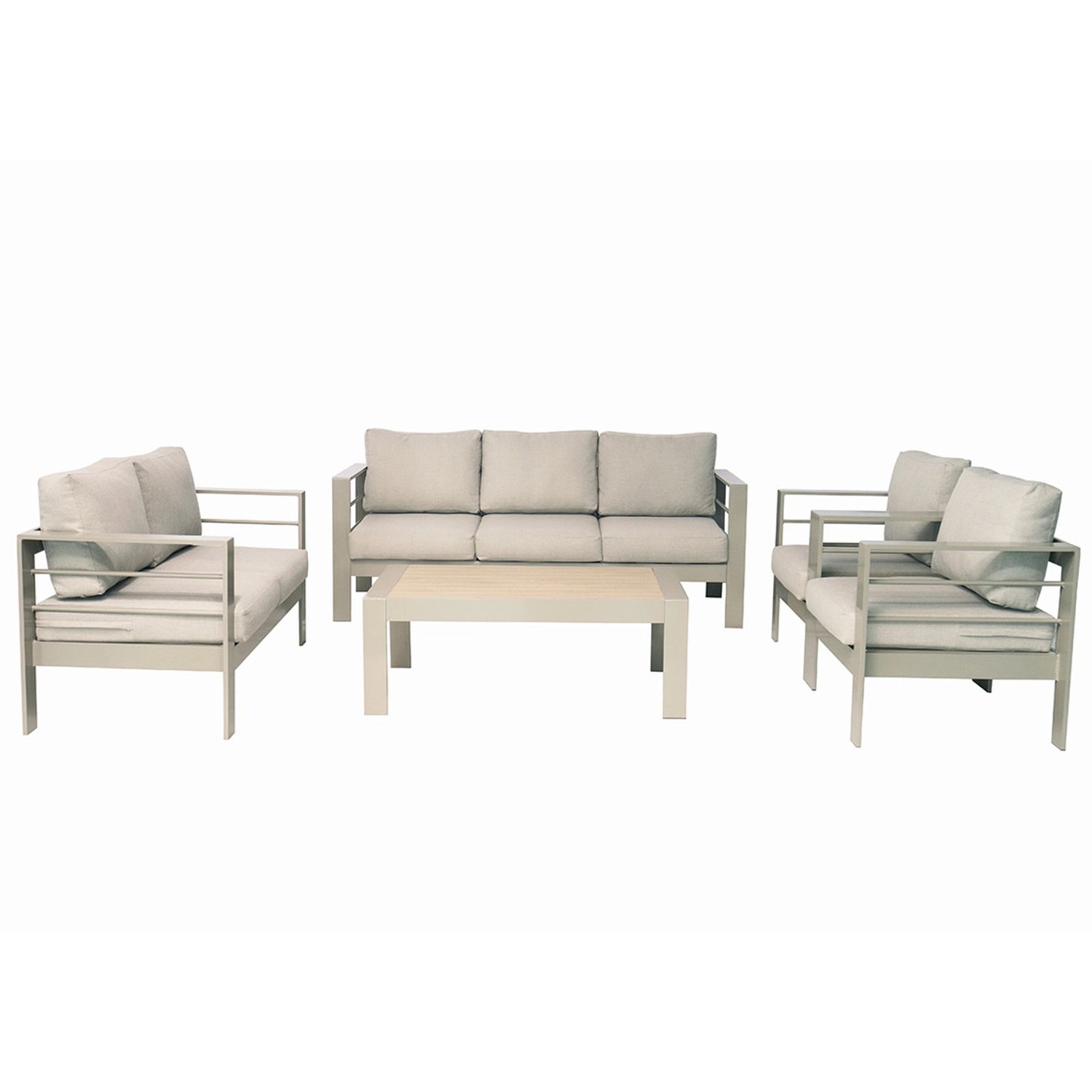 MeXo Gartenmöbel Set aus Aluminium Loungeset für 7 Personen Beige MeXo Gartenmöbel Set aus Aluminium Loungeset für 7 Personen Beige von MeXo