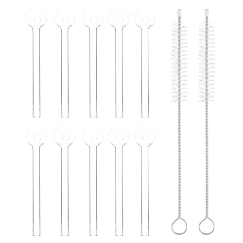 10 Stück Glaspfeife, 4 Zoll Länge Crackpfeife, Glass Pipe, Ölpfeife Glas mit 2 Strohbürsten von MeYuxg