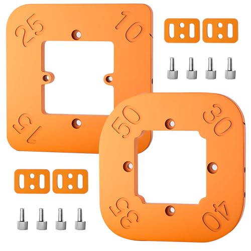 2 Stück Frässchablone Oberfräse, 4-in-1 Oberfräse Schablone, Radius Schablone, Frässchablone R10 R15 R20 R25 R30 R35 R40 R50, Corner Radius Routing Templates für Holzbearbeitung DIY(Orange) von MeYuxg