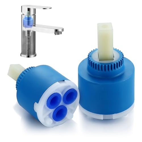 2 Stück Kartusche Wasserhahn,35MM Kartusche Wasserhahn Geeignet,W-asserhahn K-artusche für Spüle Zubehör,Keramikkartusche für Einhebel Küchenarmatur ür Mischbatterie von MeYuxg