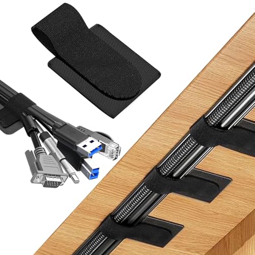 20 Paar Kabelmanagement unter dem Schreibtisch, 15cm x 4cm Wiederverwendbarer Kabelclip-Versteck, Verstellbarer langer Kabelbinder Haltert 15 Kabel, Cable Management für Büro Computerzimmer (Schwarz) 20 Paar Kabelmanagement unter dem Schreibtisch, 15cm x 4cm Wiederverwendbarer Kabelclip-Versteck, Verstellbarer langer Kabelbinder Haltert 15 Kabel, Cable Management für Büro Computerzimmer (Schwarz) von MeYuxg