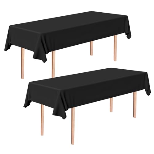 2er-Pack Tischdecke Bierzeltgarnitur, Tischdecke Outdoor Wetterfest, Universal für 50cm u.70cm Biertische Hussen für Biertisch, Abwaschbare Gartentischdecke für Party, Geburtstag (Schwarz, 250x100cm) von MeYuxg