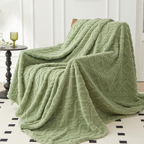 Blanket, Kuscheldecke Flauschig, Kuschelige Flauschige Decke, 150 x 200 cm, Weiche und Warme Decke, Sofa, Bett Wohndecke für Sofa, Office, Heimnutzung, Reisen (Matcha Green) von MeYuxg