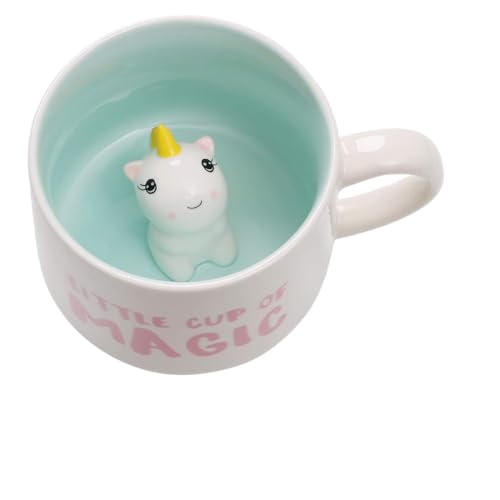 Einhorn Tasse aus Keramik, 360ml Lustige 3D Tasse, Einhorn Deko Kaffeetassen, 3D Tier Tasse Keramik Teetasse, Weihnachten Geburtstagsgeschenk für Frauen, Mädchen von MeYuxg