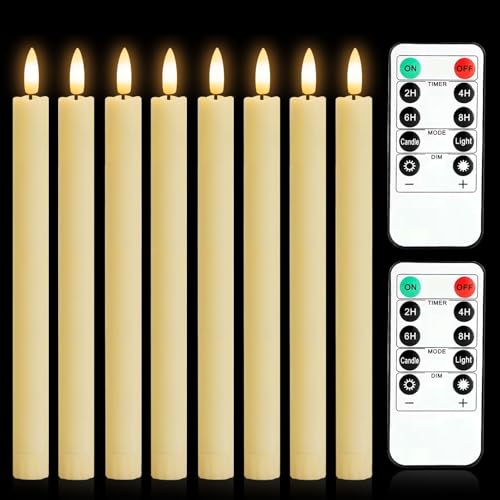 LED Stabkerzen mit Timerfunktion, LED Kerzen Flackernde Flamme Elektrische Kerzen 8 Stück, warmer 3D-Dochtlicht, Fensterkerzen, für Weihnachtsdeko Hochzeit und Party LED Stabkerzen mit Timerfunktion, LED Kerzen Flackernde Flamme Elektrische Kerzen 8 Stück, warmer 3D-Dochtlicht, Fensterkerzen, für Weihnachtsdeko Hochzeit und Party von MeYuxg