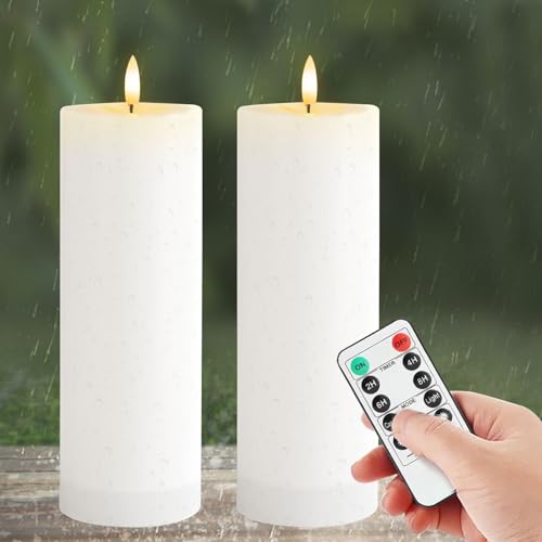 MeYuxg 10CM x 20CM LED Kerzen Outdoor mit Timerfunktion, Wasserdichte LED-Kerzen mit Fernbedienung, LED Kerzens Flackernde Flammenlose, Große Kunststoff Outdoor-Kerzen, 2 Stück MeYuxg 10CM x 20CM LED Kerzen Outdoor mit Timerfunktion, Wasserdichte LED-Kerzen mit Fernbedienung, LED Kerzens Flackernde Flammenlose, Große Kunststoff Outdoor-Kerzen, 2 Stück von MeYuxg