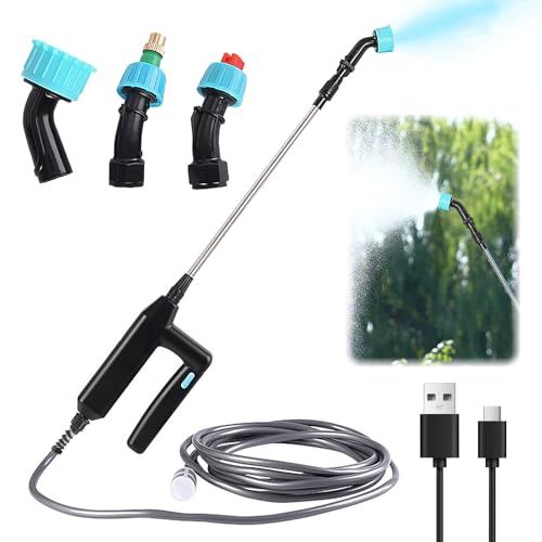 MeYuxg Elektrischer Pflanzensprüher,Mehrzweck Akku Drucksprüher, Drucksprüher Elektrisch mit 5 m Schlauch, 3 Düsen, Wiederaufladbarem und Tragbarer Sprühstab für Garten, Hof, Rasen und Unkraut(5M) MeYuxg Elektrischer Pflanzensprüher,Mehrzweck Akku Drucksprüher, Drucksprüher Elektrisch mit 5 m Schlauch, 3 Düsen, Wiederaufladbarem und Tragbarer Sprühstab für Garten, Hof, Rasen und Unkraut(5M) von MeYuxg