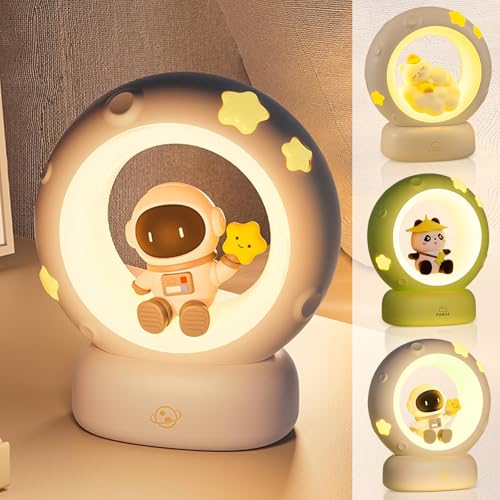 MeYuxg Nachtlicht Kinder, Nachtlicht Astronaut,Nachtlicht Kinder Dimmbar, Lampe Astronaut mit Drei Dimmmodi und USB-Kabel, Astronauten Lampe für Kinderzimmer Deko,Geschenk für Jungen, Mädchen von MeYuxg