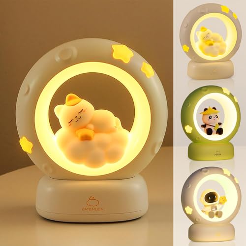 MeYuxg Nachtlicht Kinder, Nachtlicht Katze, Nachtlicht Kinder Dimmbar,katzenlampe mit Drei Dimmmodi und USB-Kabel, Cat Lamp für Kinderzimmer Deko und Babyzimmer, Geschenk für Jungen und Mädchen von MeYuxg