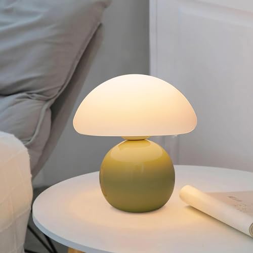MeYuxg Pilz Lampe, Flowerpot Lampe mit 3 Helligkeitsmodi, Mushroom Lamp Dimmbar, Led Retro Deko, Kleine Nachttischlampe Aesthetic, Tischlampe Pilzform für Schlafzimmer, Büro(Gelb) von MeYuxg