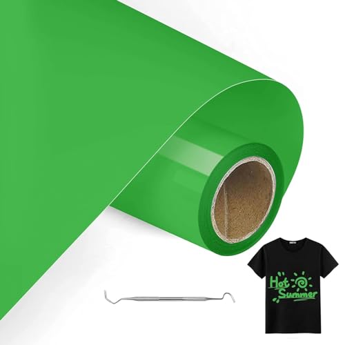 MeYuxg Plotterfolie Textil Grün- 30.5 CM x 6 M Plotterfolie für Textil, Heat Transfer Vinyl für Cricut & Cameo - Einfach zu Schneiden & Entgittern für Flexfolie Plotter Textil Design (FruchtGrün) MeYuxg Plotterfolie Textil Grün- 30.5 CM x 6 M Plotterfolie für Textil, Heat Transfer Vinyl für Cricut & Cameo - Einfach zu Schneiden & Entgittern für Flexfolie Plotter Textil Design (FruchtGrün) von MeYuxg