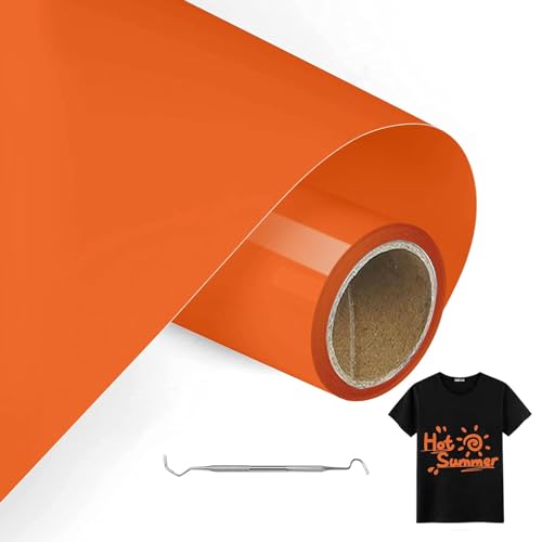 MeYuxg Plotterfolie Textil Orange - 30.5 CM x 3 M Plotterfolie für Textil, Heat Transfer Vinyl für Cricut & Cameo - Einfach zu Schneiden & Entgittern für Flexfolie Plotter Textil Design (Orange Rot) MeYuxg Plotterfolie Textil Orange - 30.5 CM x 3 M Plotterfolie für Textil, Heat Transfer Vinyl für Cricut & Cameo - Einfach zu Schneiden & Entgittern für Flexfolie Plotter Textil Design (Orange Rot) von MeYuxg