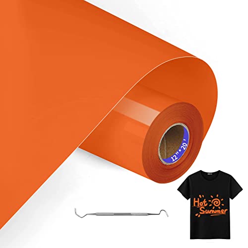 MeYuxg Plotterfolie Textil Orange - 30.5 CM x 6 M Plotterfolie für Textil, Heat Transfer Vinyl für Cricut & Cameo - Einfach zu Schneiden & Entgittern für Flexfolie Plotter Textil Design (Orange Rot) MeYuxg Plotterfolie Textil Orange - 30.5 CM x 6 M Plotterfolie für Textil, Heat Transfer Vinyl für Cricut & Cameo - Einfach zu Schneiden & Entgittern für Flexfolie Plotter Textil Design (Orange Rot) von MeYuxg