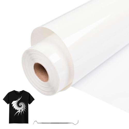 MeYuxg Plotterfolie Textil Weiß - 30.5 CM x 10 M Plotterfolie für Textil, Heat Transfer Vinyl für Cricut & Cameo - Einfach zu Schneiden & Entgittern für Flexfolie Plotter Textil Design (Weiß) von MeYuxg
