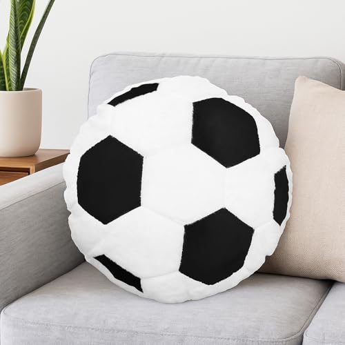 MeYuxg Plüsch Fussball Kissen, 35CM Flauschiges Weiches Fußball Kuscheltier, Plüsch Fußball Sitzkissen Geschenk für Kinder Mädchen Jungen Fußballliebhaber, Schlafzimmer-Dekoration von MeYuxg