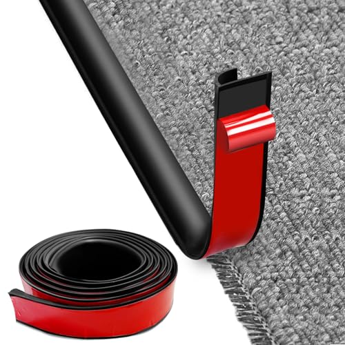 MeYuxg Selbstklebende Randleiste für Teppiche,3M Teppicheinfassband,PVC Eppich-und Boden Übergangsleiste Selbstklebend,Übergangsleiste von Teppich zu Holzboden,für Türkanten,Teppiche,Treppen(Schwarz) von MeYuxg