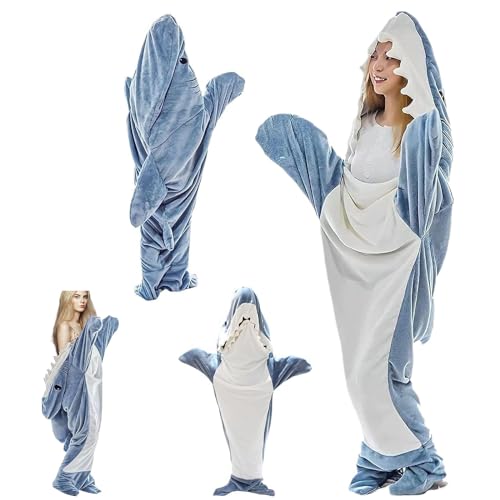MeYuxg Shark Blanket, Hai Decke zum Anziehen, Flanell Shark Schwanz Kuscheldecke, Shark Blanket Schlafsack für Jugendliche, Erwachsene, Hai-Liebhaber, Cosplay-Shows (2XL) von MeYuxg