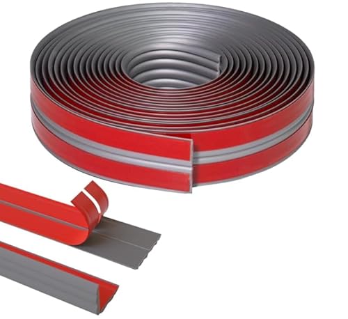 MeYuxg Zierleisten Selbstklebend Grau 5Mx4CM,TPE Flexible Zierleiste Selbstklebend,Deckenleisten Selbstklebend, Selbstklebend Deckenleisten, Eckleiste Selbstklebend für Wandkanten, Böden, Schränke von MeYuxg