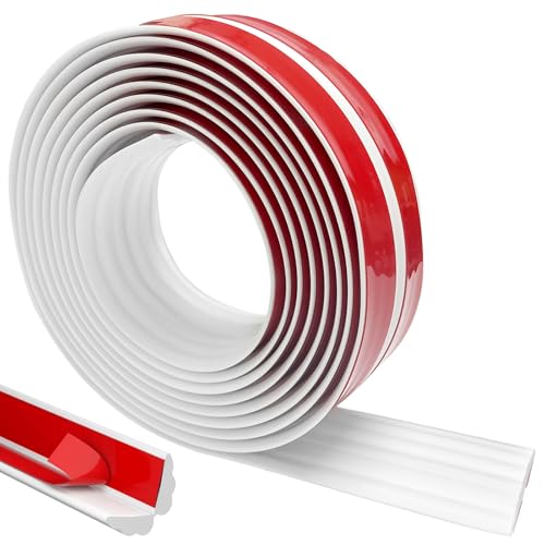 MeYuxg Zierleisten Selbstklebend Weiß 3Mx4CM,TPE Flexible Zierleiste Selbstklebend,Deckenleisten Selbstklebend, Selbstklebend Deckenleisten, Eckleiste Selbstklebend für Wandkanten, Böden, Schränke von MeYuxg