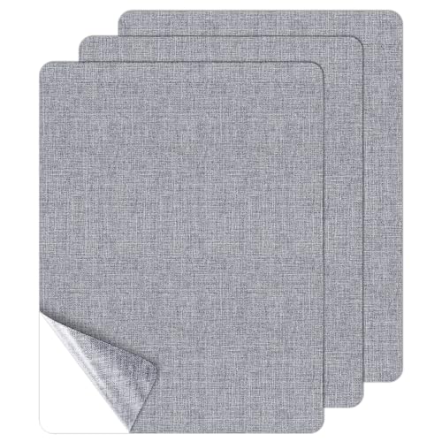 Stoff Patches Selbstklebend, 3er Flicken selbstklebend Stoff 20 X 28 cm Leinenstoff Reparatur Patches Klebeflicken für Textilien Stoffflicken für Sofas, Autositze,Vorhang, Kopfteile, Grau von MeYuxg