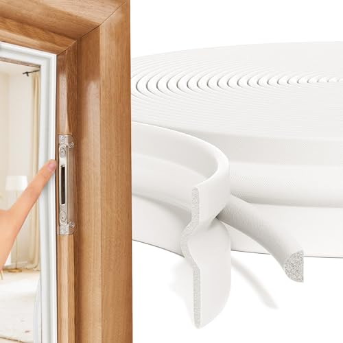 Zugluftstopper für Türen, Dichtungsband Selbstklebend, Fensterdichtung, Türdichtung Unten, Eingebauter 3-in-1 Gummidichtung, Fenster Abdichten, für Windstopper Tür, Schallschutz Tür (Weiß, 4M) von MeYuxg