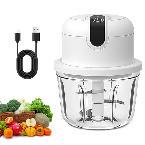 Zwiebel Zerkleinerer, 350ml, Multizerkleinerer Elektrisch Klein, Zwiebelschneider Elektrisch, Universalzerkleinerer, Gemüsezerkleinerer, Mixer Zerkleinerer für Fleisch, Zwiebeln, Knoblauch von MeYuxg
