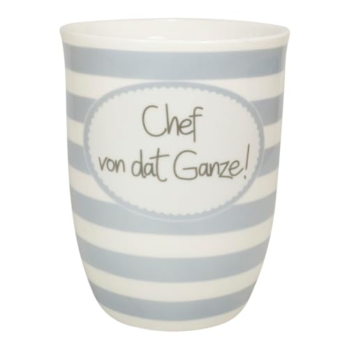 Mea-Living Tasse mit Henkel CHEF VON DAT GANZE! grau, 500ml, Becher mit Spruch, Geschenkidee für Freund oder Papa, Spruchtasse von Mea-Living