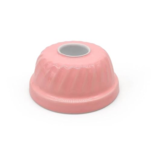 MEA-Living Kerzenhalter GUGELHUPF, rosa, 7,5cm - Kleiner Kuchenform Kerzenständer aus Emaille für Stabkerzen, niedliche Deko Backform, Geschenkidee für Freundin von Mea-Living