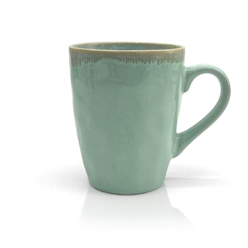 Mea-Living STONEWARE Becher mit Henkel, türkis, handgemachtes Steingut, 400 ml, wunderschönes handmade Geschirr Mea-Living STONEWARE Becher mit Henkel, türkis, handgemachtes Steingut, 400 ml, wunderschönes handmade Geschirr von Mea-Living
