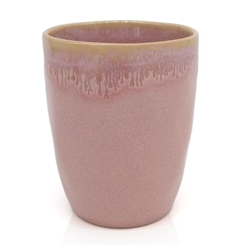 Mea-Living STONEWARE Becher rosa, handgemachtes Steingut, 280 ml, wunderschönes handmade Geschirr von Mea-Living