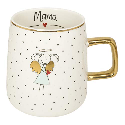 Mea-Living Schutzengel-Tasse MAMA - Kaffeebecher mit goldenen Akzenten, Geschenkidee zum Muttertag von Mea-Living