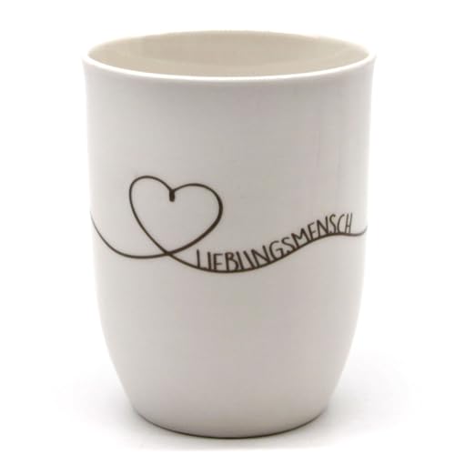 Mea-Living Tasse mit Henkel LIEBLINGSMENSCH Herz, 500ml, Becher mit Spruch, Geschenkidee für beste Freundin, Spruchtasse von Mea-Living