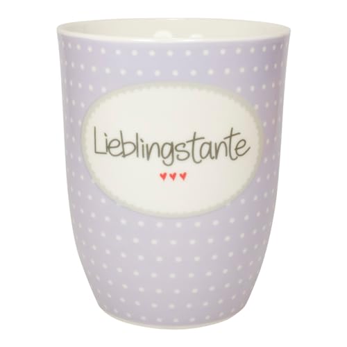 Mea-Living Tasse mit Henkel LIEBLINGSTANTE lila, 500ml, Becher mit Spruch, Geschenkidee für Tante, Spruchtasse von Mea-Living