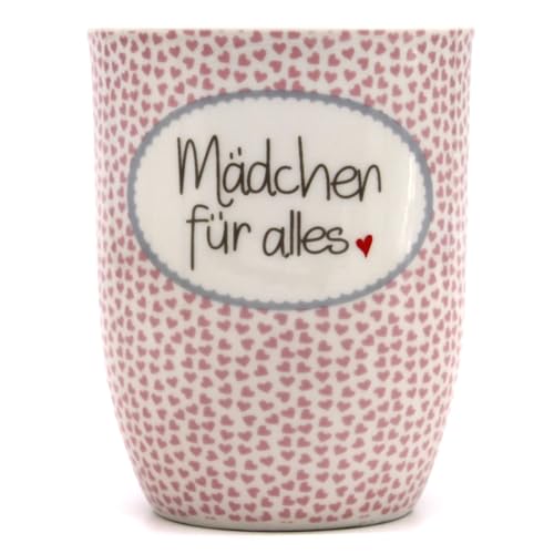 Mea-Living Tasse mit Henkel MÄDCHEN FÜR ALLES rosa, 500ml, Becher mit Spruch, Geschenkidee für Freundin, Spruchtasse von Mea-Living