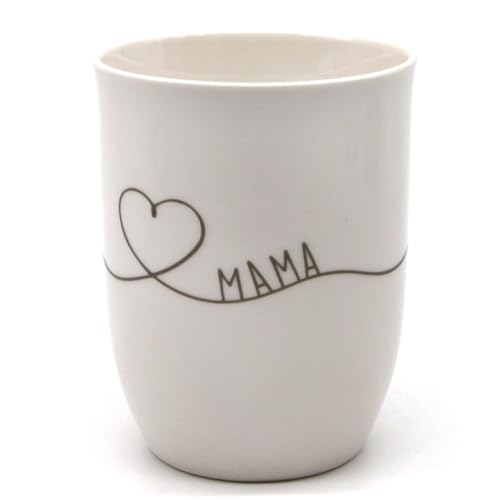 Mea-Living Tasse mit Henkel MAMA Herz, 500ml, Becher mit Spruch, Geschenkidee für Mutti, Spruchtasse von Mea-Living