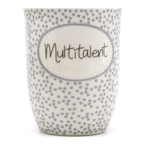 Mea-Living Tasse mit Henkel MULTITALENT grau, 500ml, Becher mit Spruch, Geschenkidee für Eltern, Spruchtasse von Mea-Living