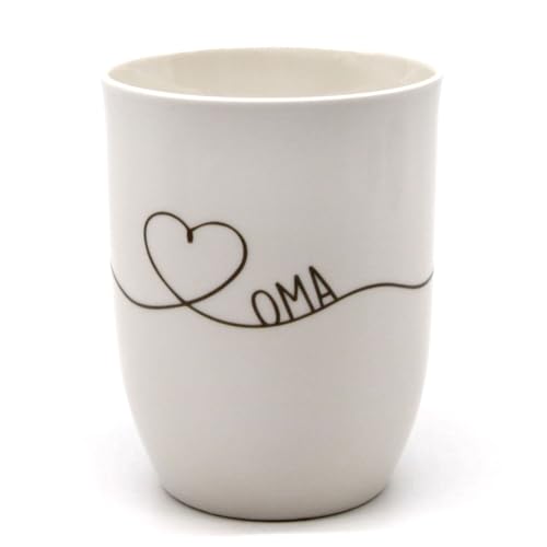 Mea-Living Tasse mit Henkel OMA Herz, 500ml, Becher mit Spruch, Geschenkidee für Omi, Spruchtasse von Mea-Living