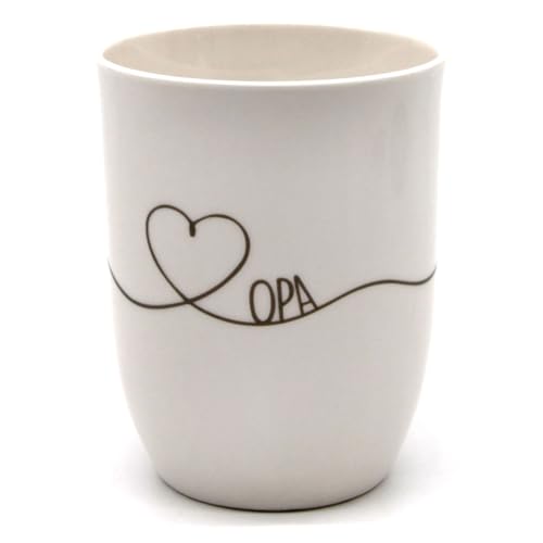 Mea-Living Tasse mit Henkel OPA Herz, 500ml, Becher mit Spruch, Geschenkidee für Opi, Spruchtasse von Mea-Living
