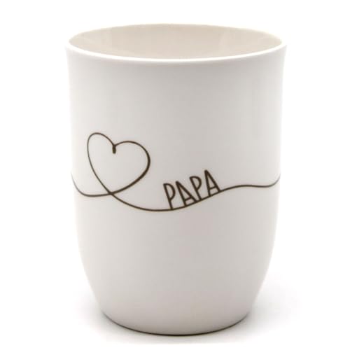 Mea-Living Tasse mit Henkel PAPA Herz, 500ml, Becher mit Spruch, Geschenkidee für Väter, Spruchtasse von Mea-Living