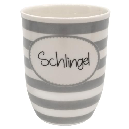 Mea-Living Tasse mit Henkel SCHLINGEL grau, 500ml, Becher mit Spruch, Geschenkidee für Freund, Spruchtasse von Mea-Living