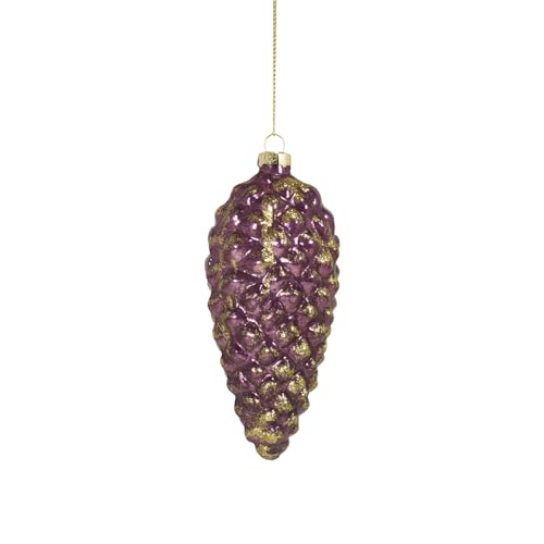 Mea-Living Weihnachtskugel ZAPFEN hängend, Berry/Gold, Weihnachtsdeko, Baumhänger, Baumschmuck, Geschenkidee zu Weihnachten von Mea-Living