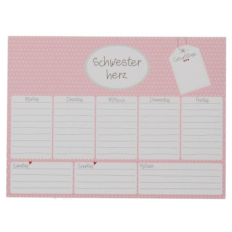 Mea Living Wochenplaner Schwesterherz WOP-005 von MEA Living
