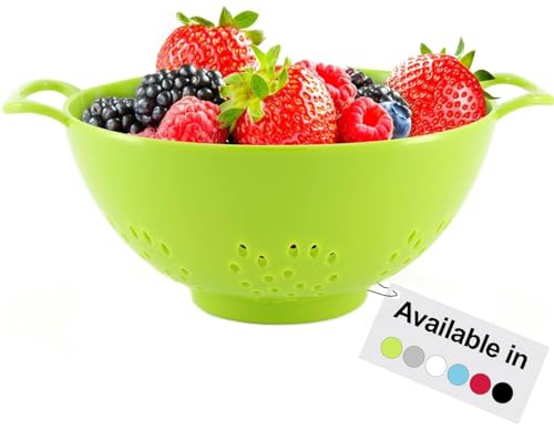 Meadow Lane Goods 15,2 cm, 3 Tassen, persönliches Sieb mit zwei Griffen für Obst- und Gemüseportionskontrolle (1 Packung, grün) von Meadow Lane