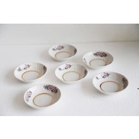 Set Von 6 Vintage Tapas Oder Marmelade Schalen Rpf Vintage 1970Er Jahre Gewand Kaviar Geblümte Teller von MeadowSideVintage