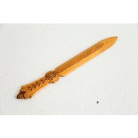 Vintage Geschnitzter Holz Brieföffner Briefmesser Athame Sekretär Geschenk Papiermesser Briefumschlagöffner von MeadowSideVintage